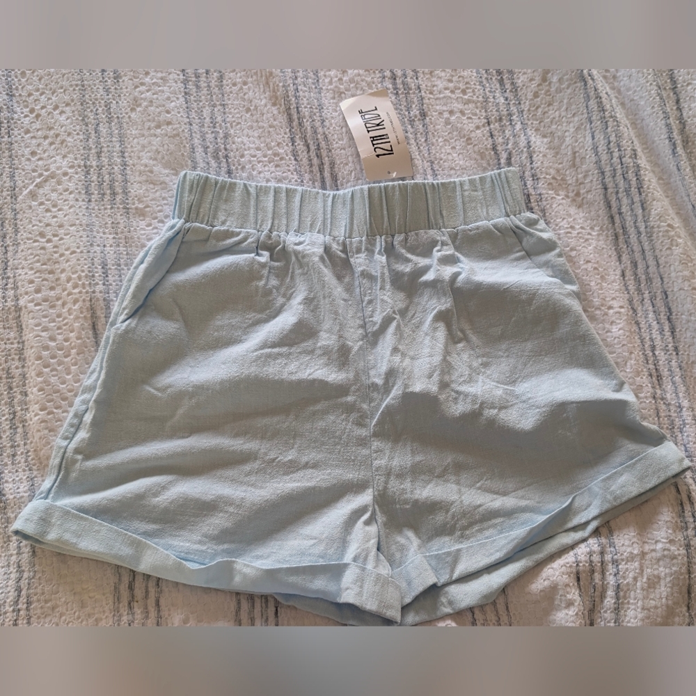12th Tribe Women's Shorts, Size Medium, Baby Blue, New With Tags, NWT!